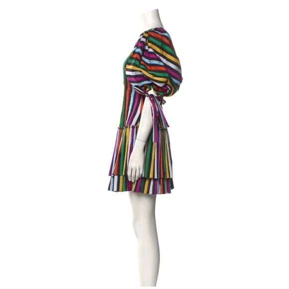 Caroline Constas Bella Striped Mini Puff Sleeve Mini Dress - Picture 12 of 12